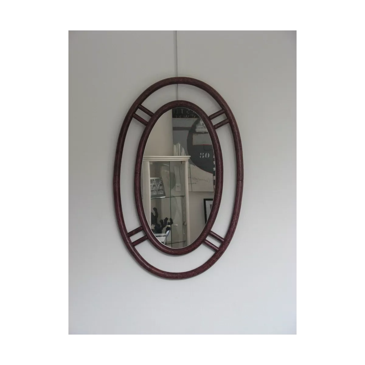 Miroir Rotin Vancouver 60x90 Merlot
