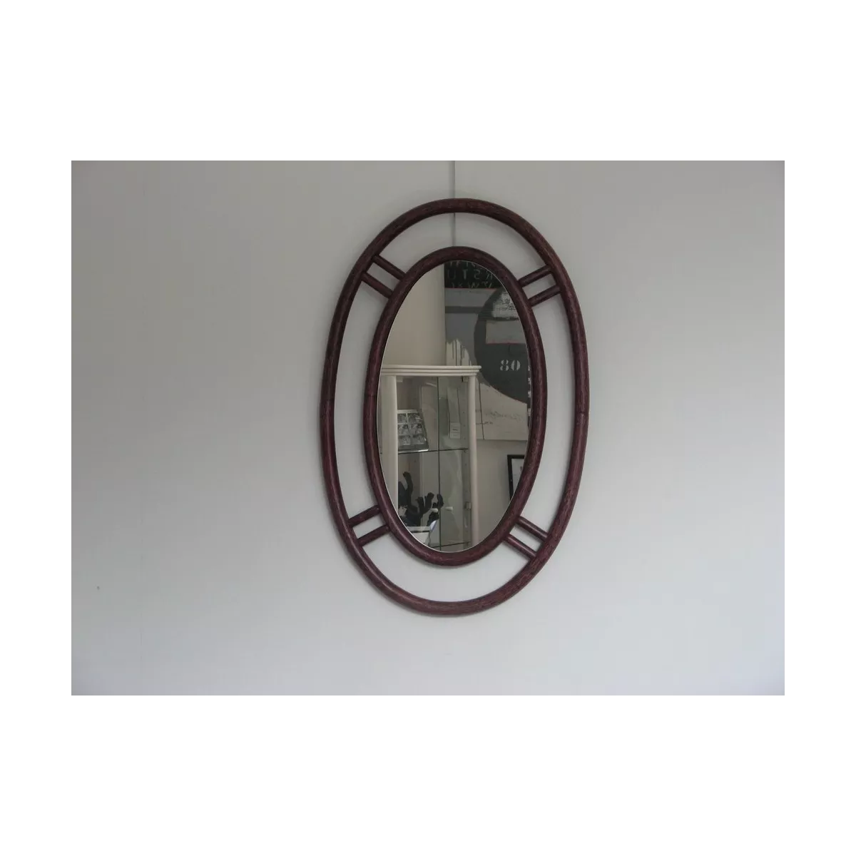 Miroir Rotin Vancouver 60x90 Merlot