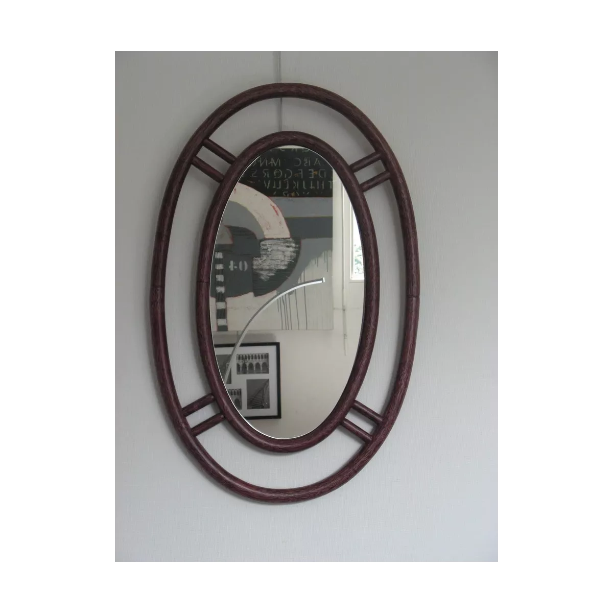 Miroir Rotin Vancouver 60x90 Merlot