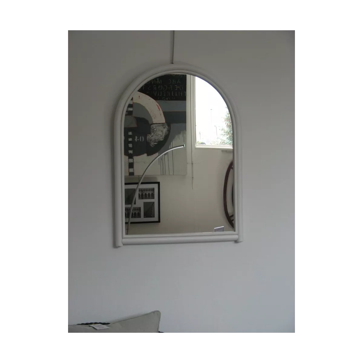 Miroir Rotin Leeds 56x79 Blanc