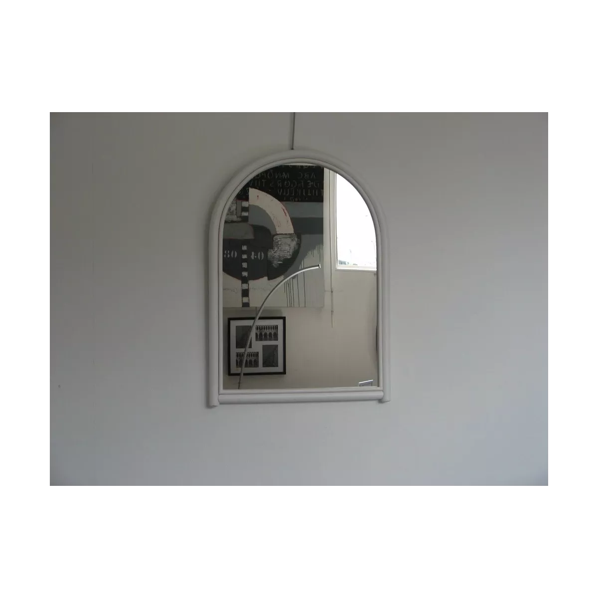 Miroir Rotin Leeds 56x79 Blanc