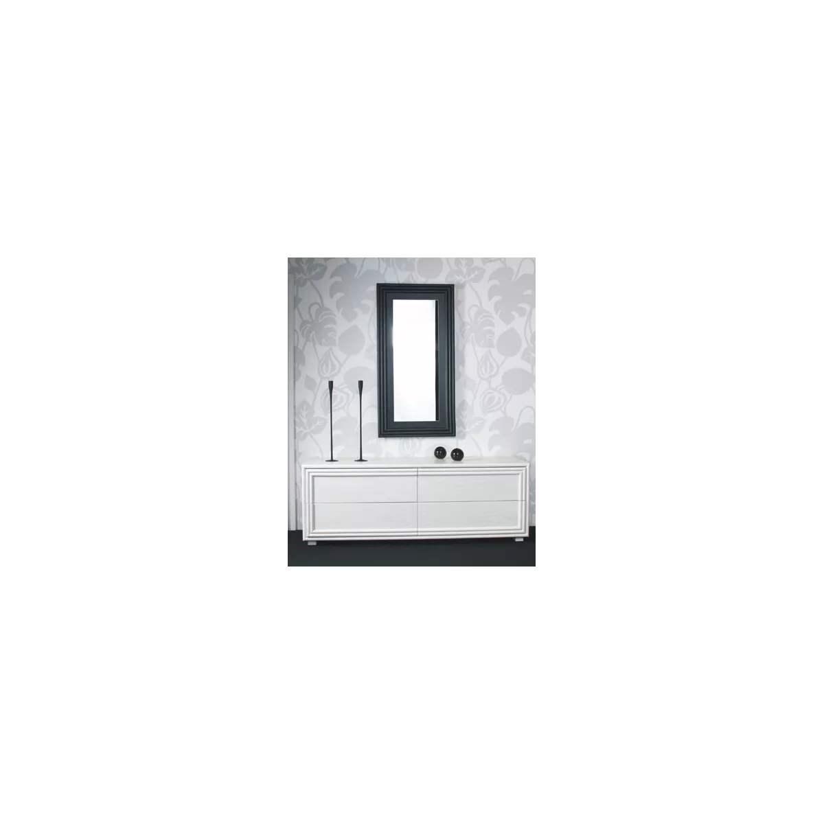 Miroir Rotin Kubiki 62x112 Noir
