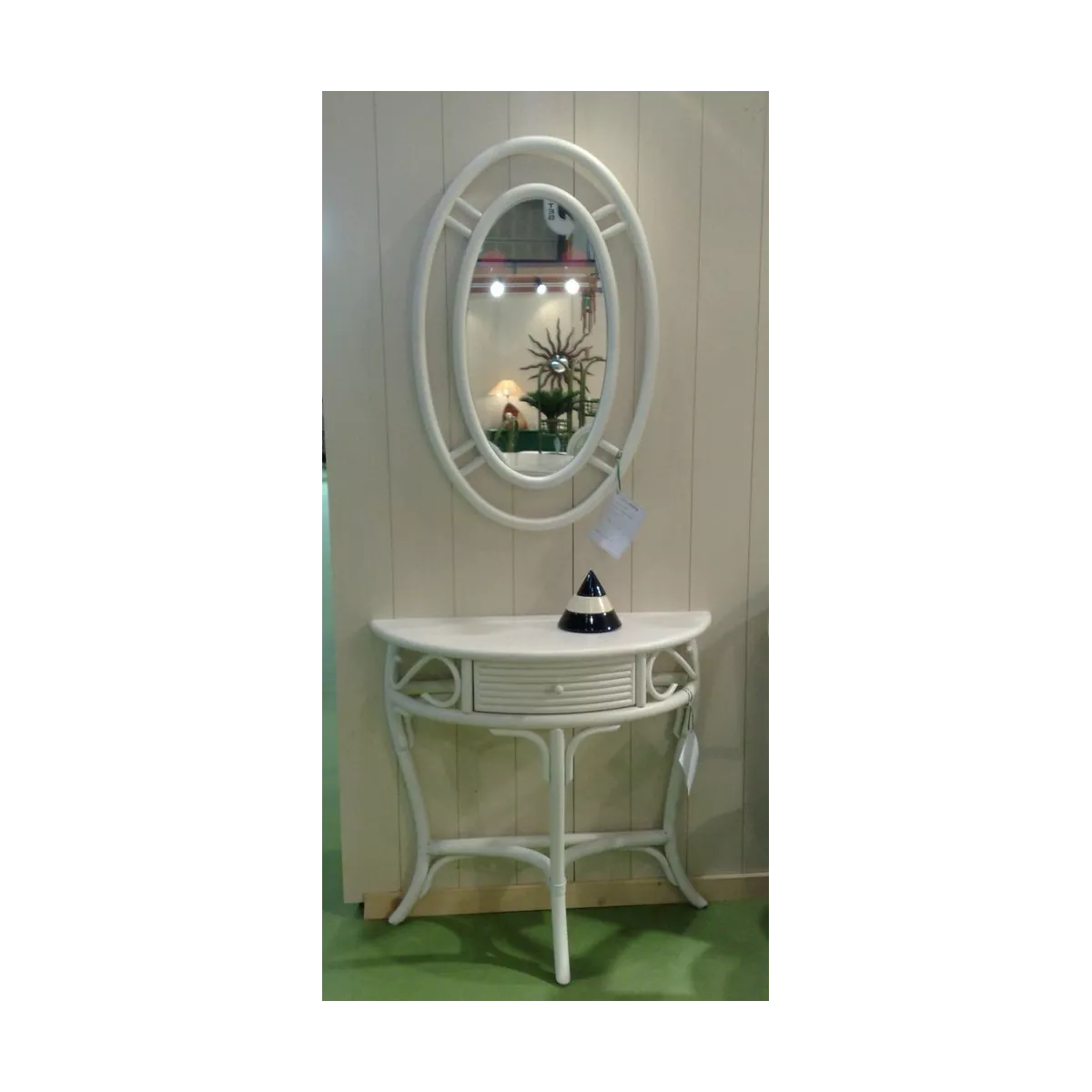 Miroir Rotin Vancouver 60x90 Blanc