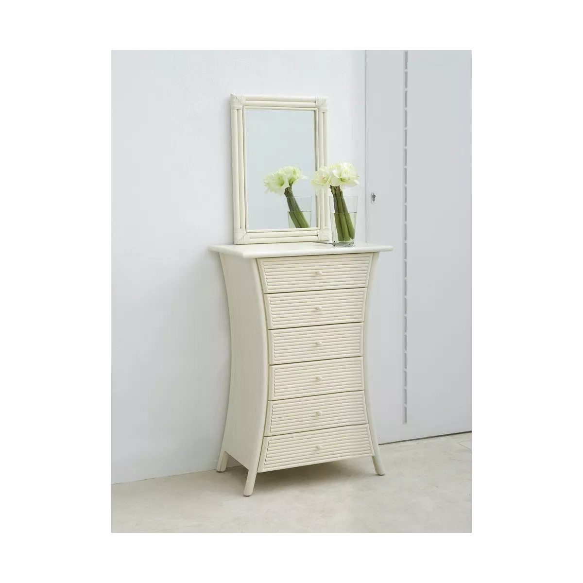 Miroir Rotin Caracas 52x72 Ivoire