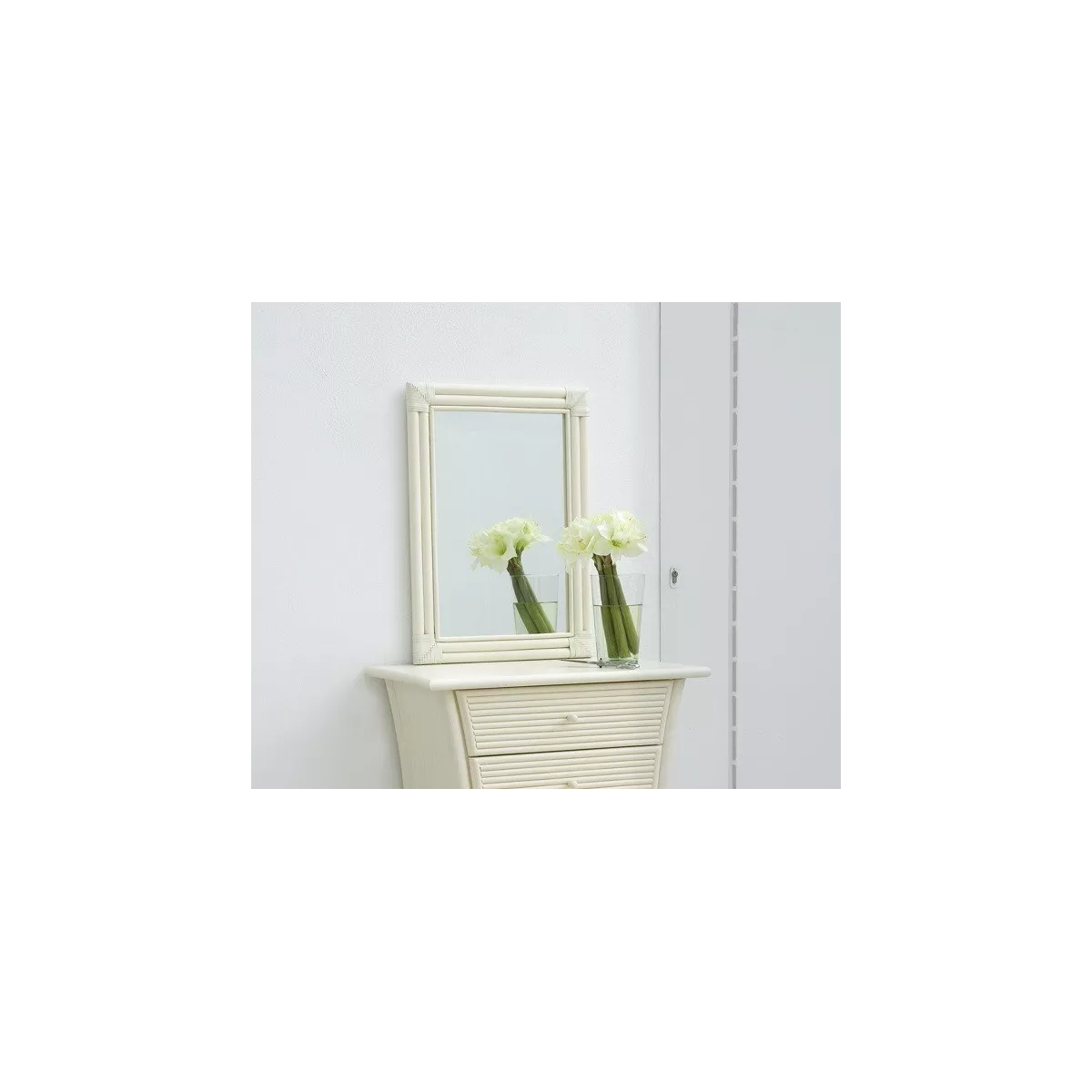 Miroir Rotin Caracas 52x72 Ivoire