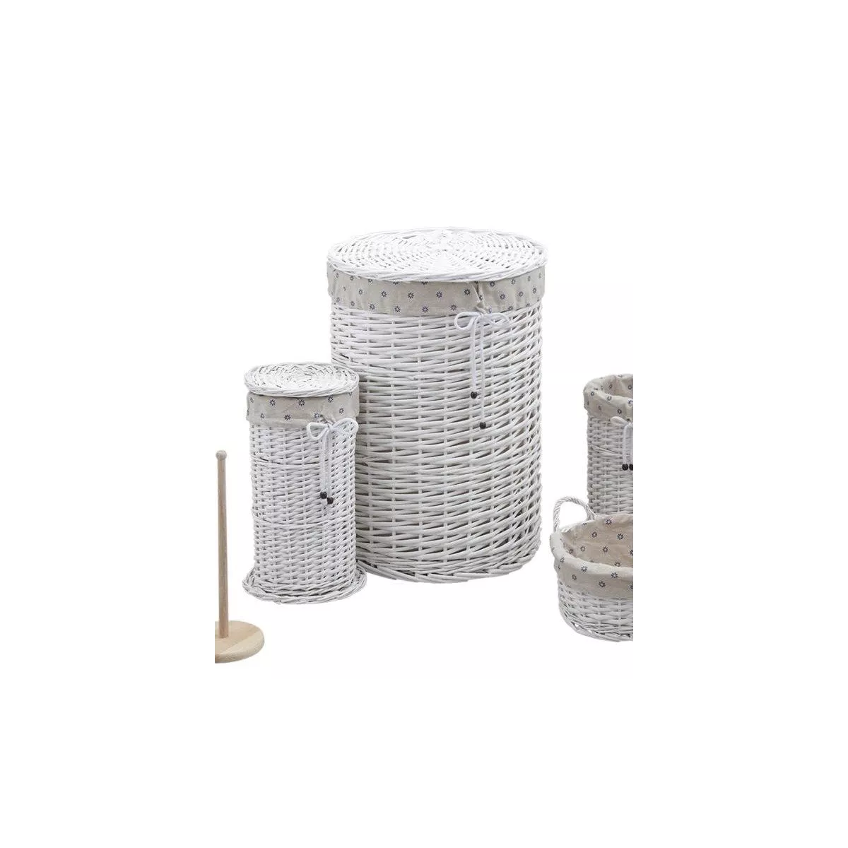 Panière à Linge Osier Blanc Diamètre 40cm