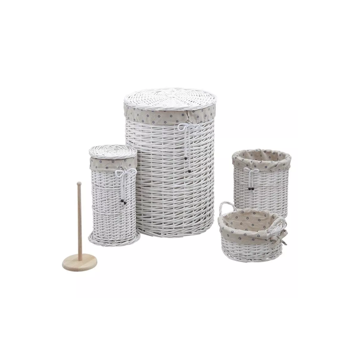 Panière à Linge Osier Blanc Diamètre 40cm
