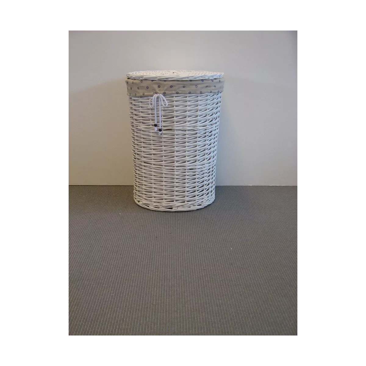 Panière à Linge Osier Blanc Diamètre 40cm
