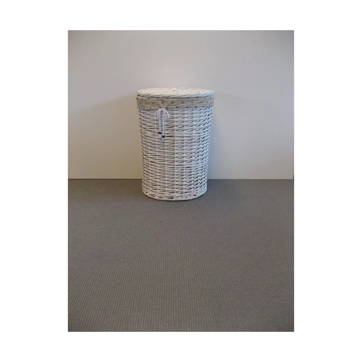 Panière à Linge Osier Blanc Diamètre 40cm