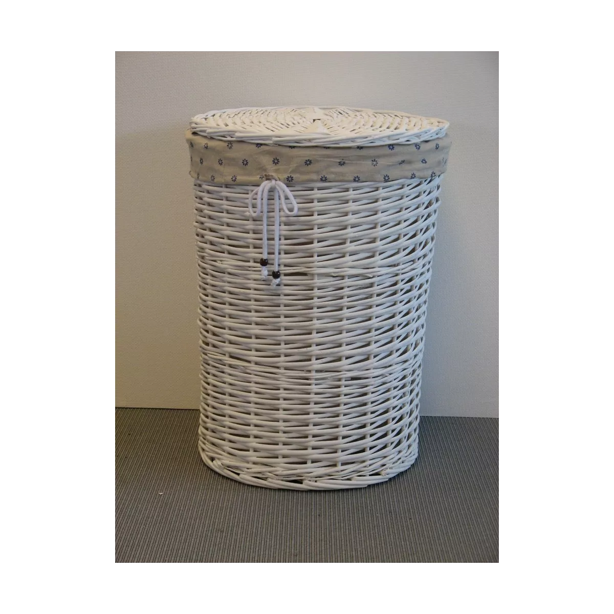 Panière à Linge Osier Blanc Diamètre 40cm