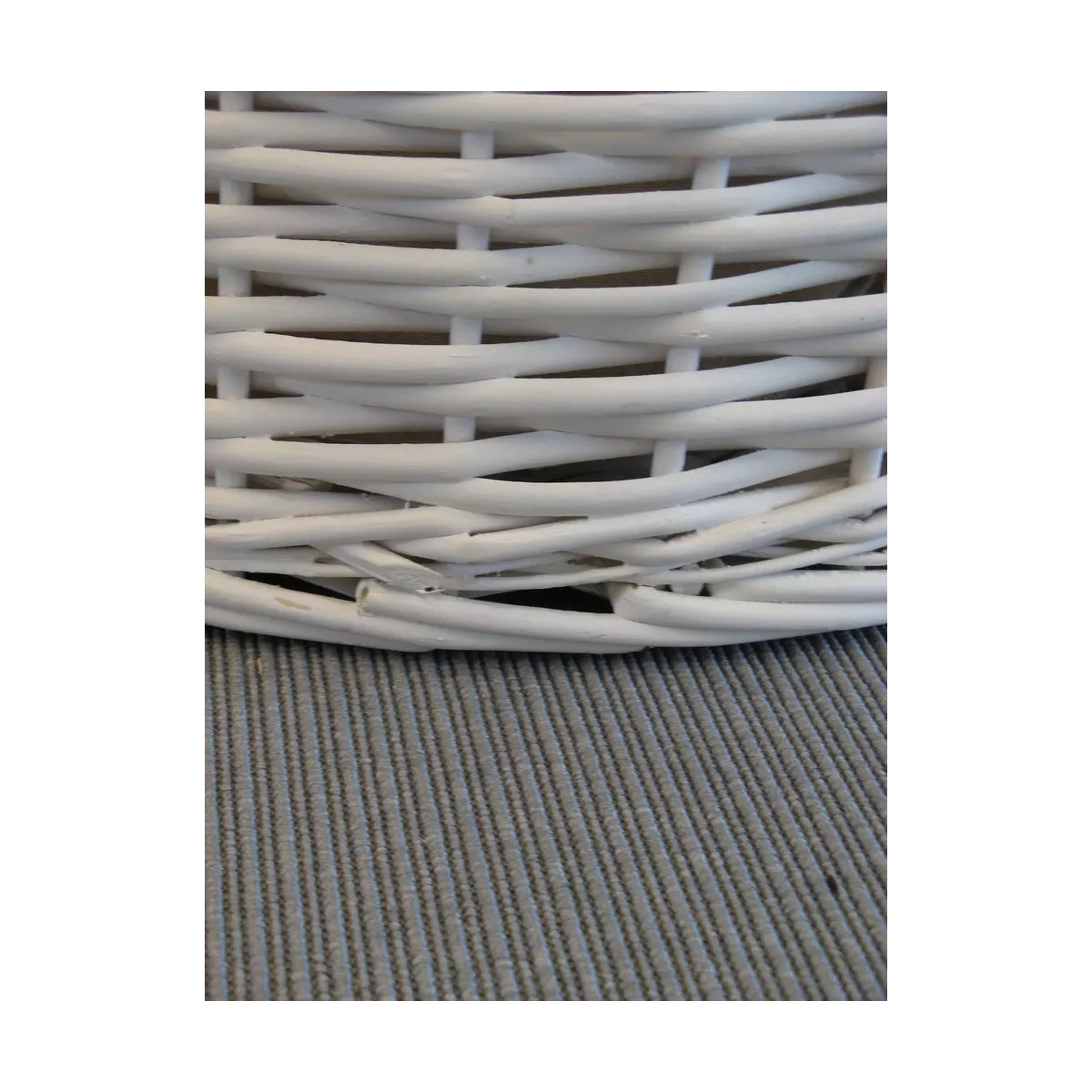 Panière à Linge Osier Blanc Diamètre 40cm