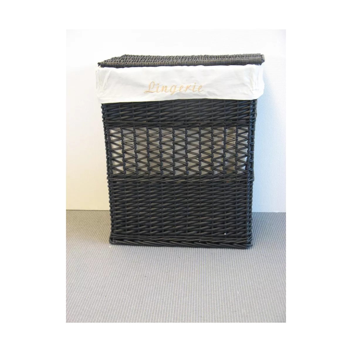 Panière à Linge Osier Noir 55 x 40