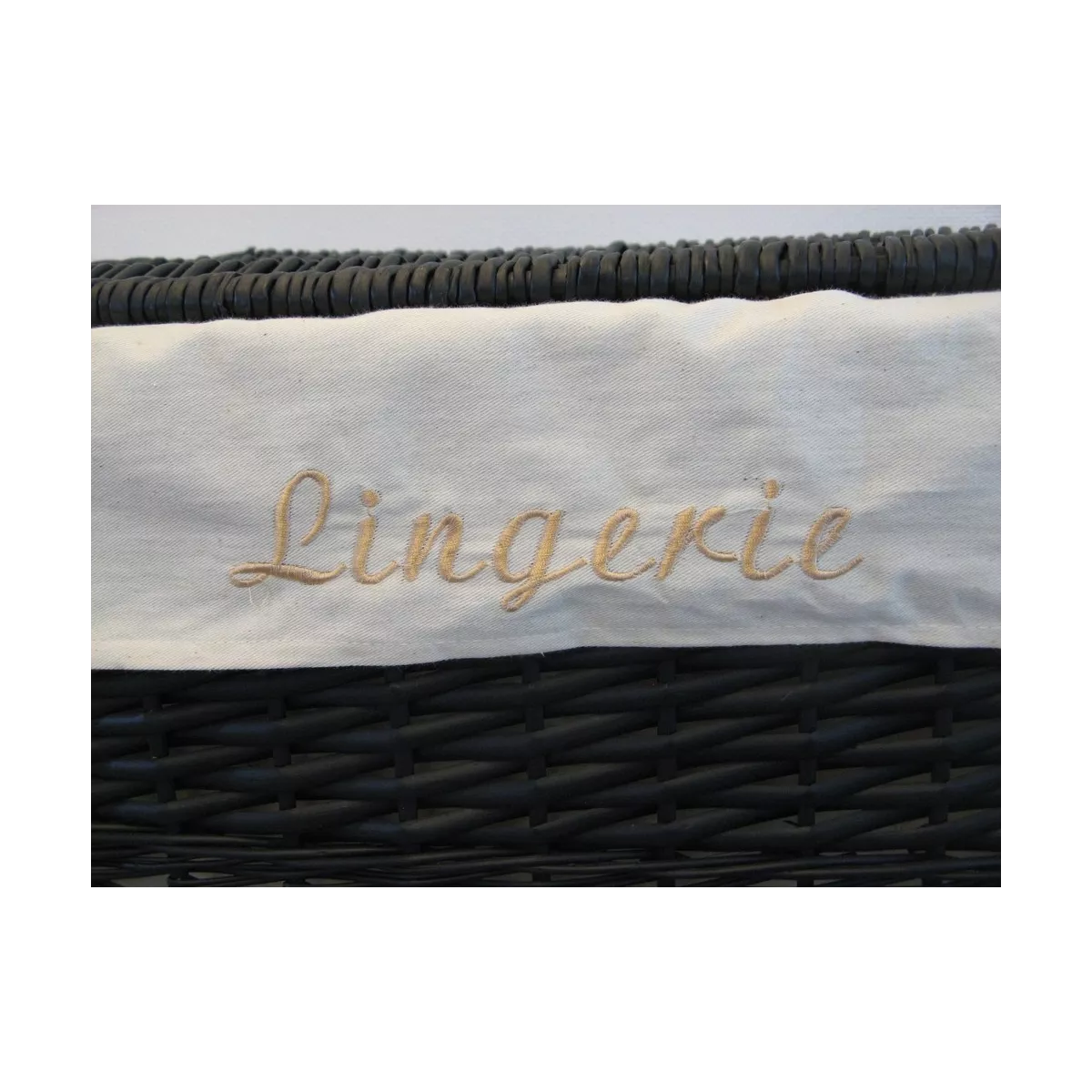 Panière à Linge Osier Noir 55 x 40