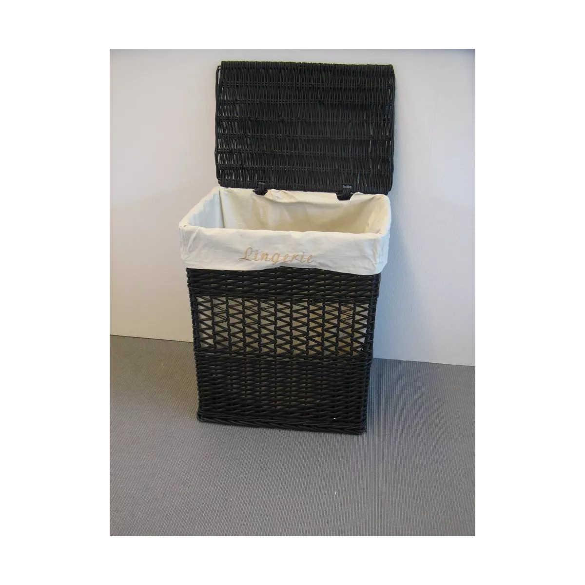 Panière à Linge Osier Noir 55 x 40