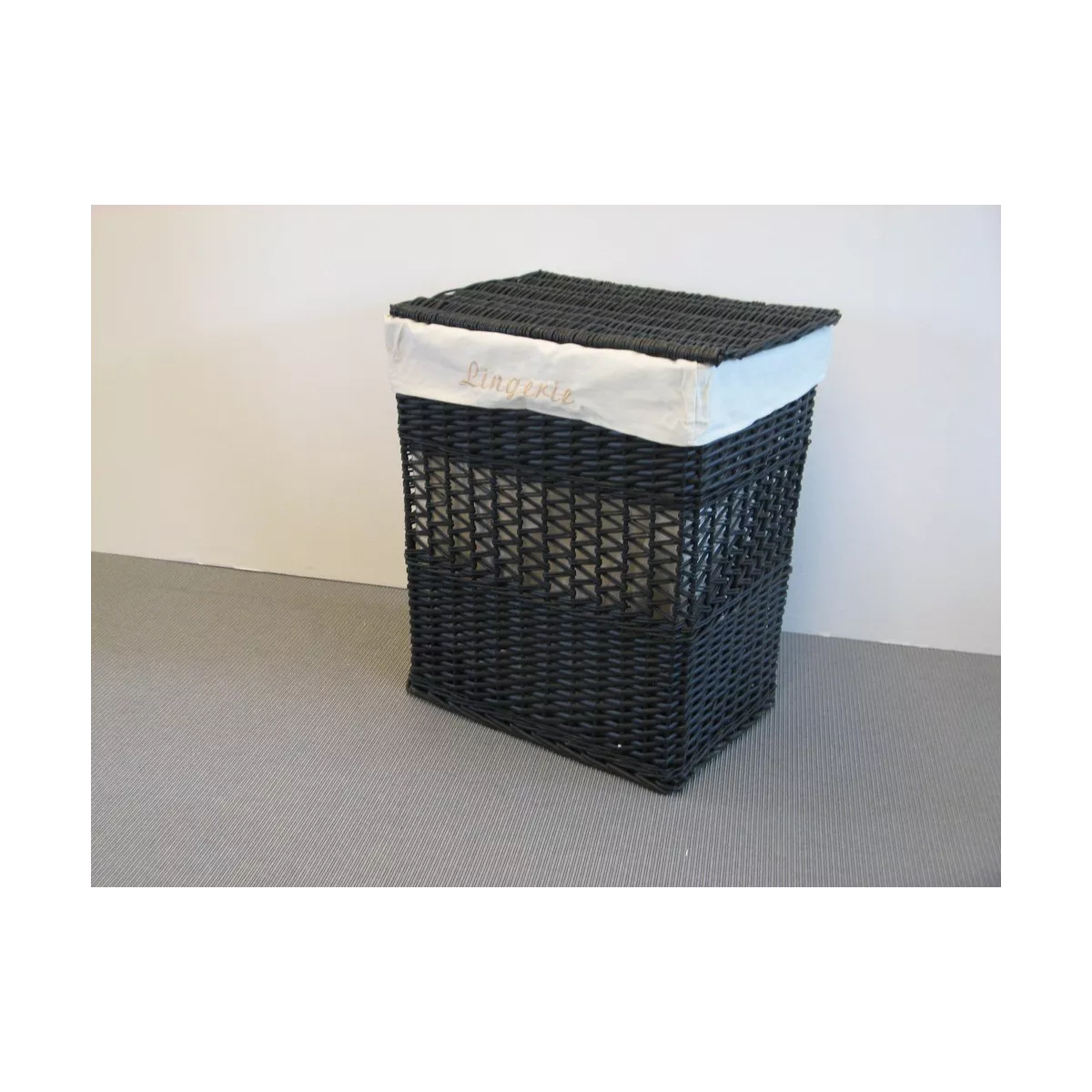 Panière à Linge Osier Noir 55 x 40