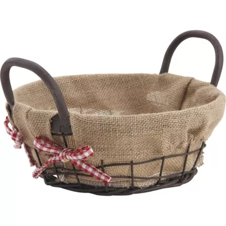 Corbeille metal et Toile de jute