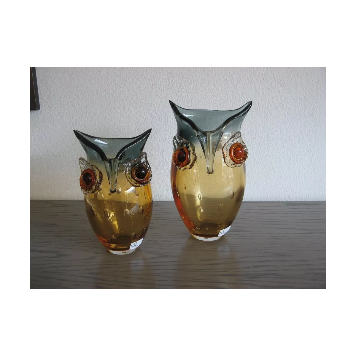 Vase Hibou 23cm  Pâte de verre