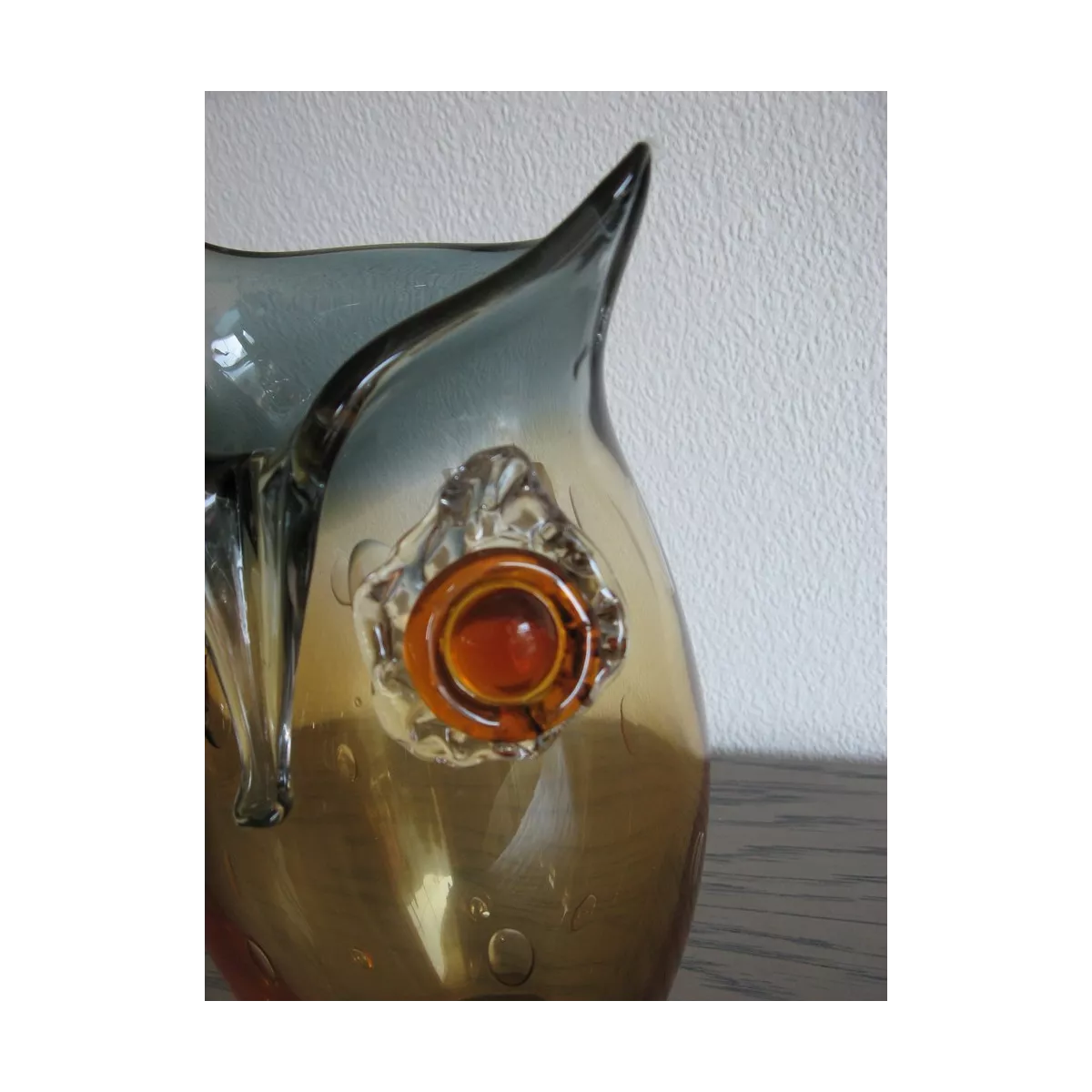Vase Hibou 23cm  Pâte de verre