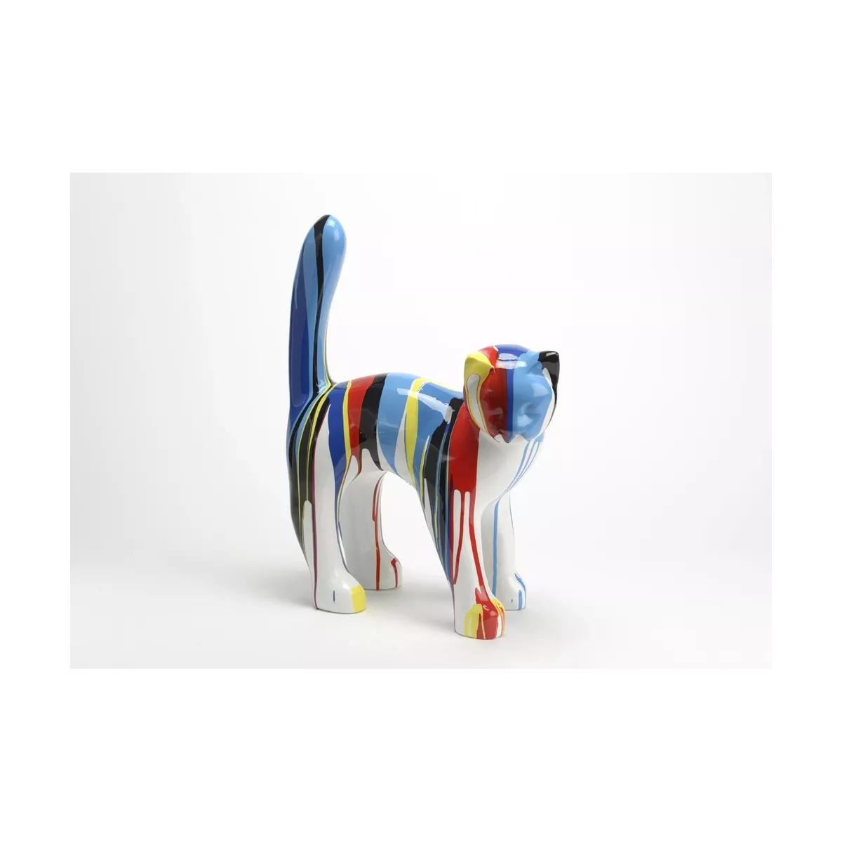 Statue Chat H 40 cm Colorée Outdoor