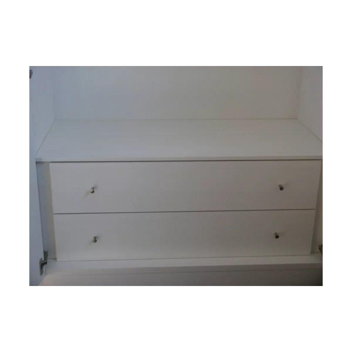 Armoire Sendaî 2 portes Charnières Blanc et Gris