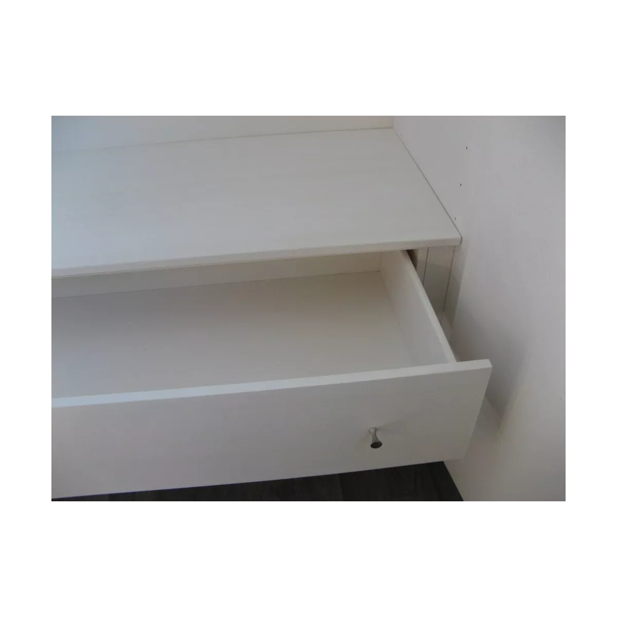 Armoire Sendaî 2 portes Charnières Blanc et Gris