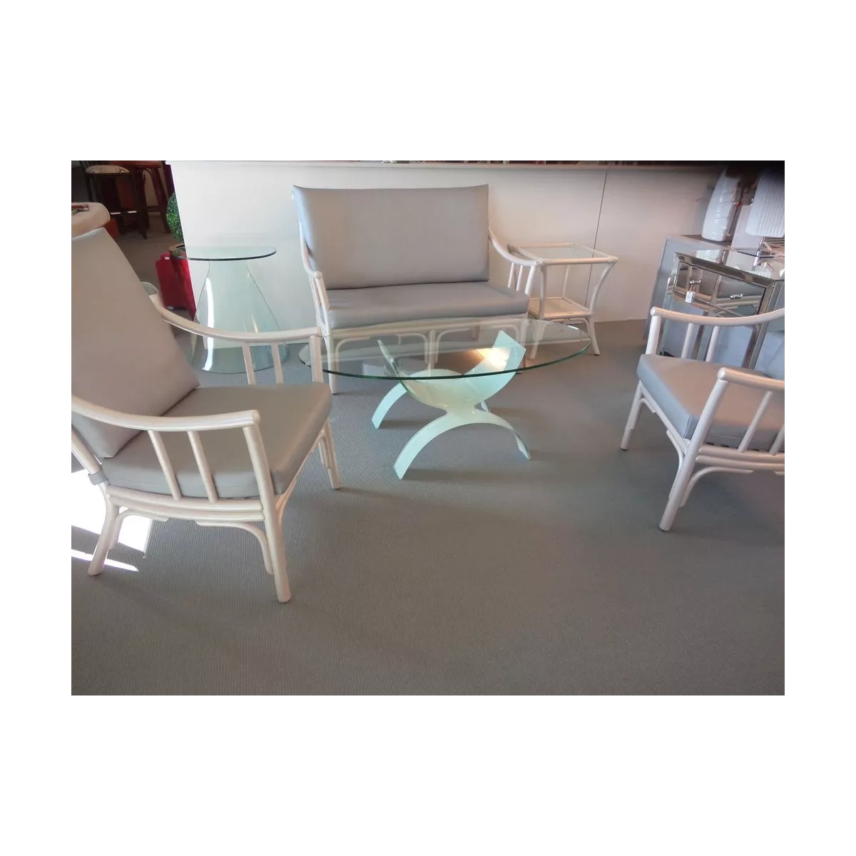 Salon Rotin Rome Nacre