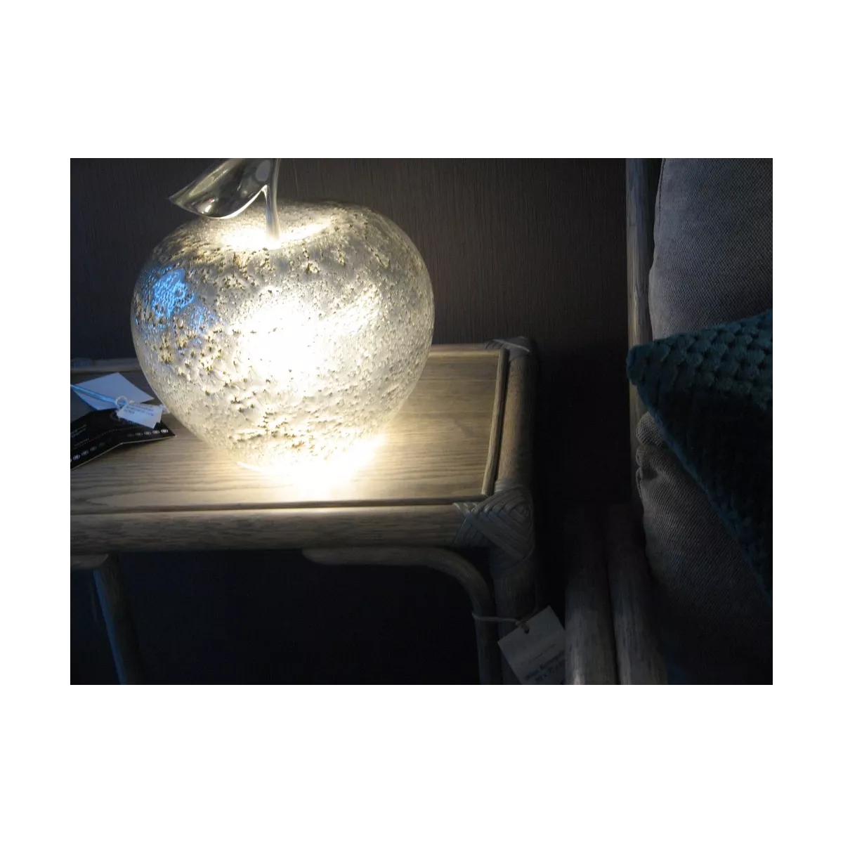 Lampe Pomme Argent 24x24
