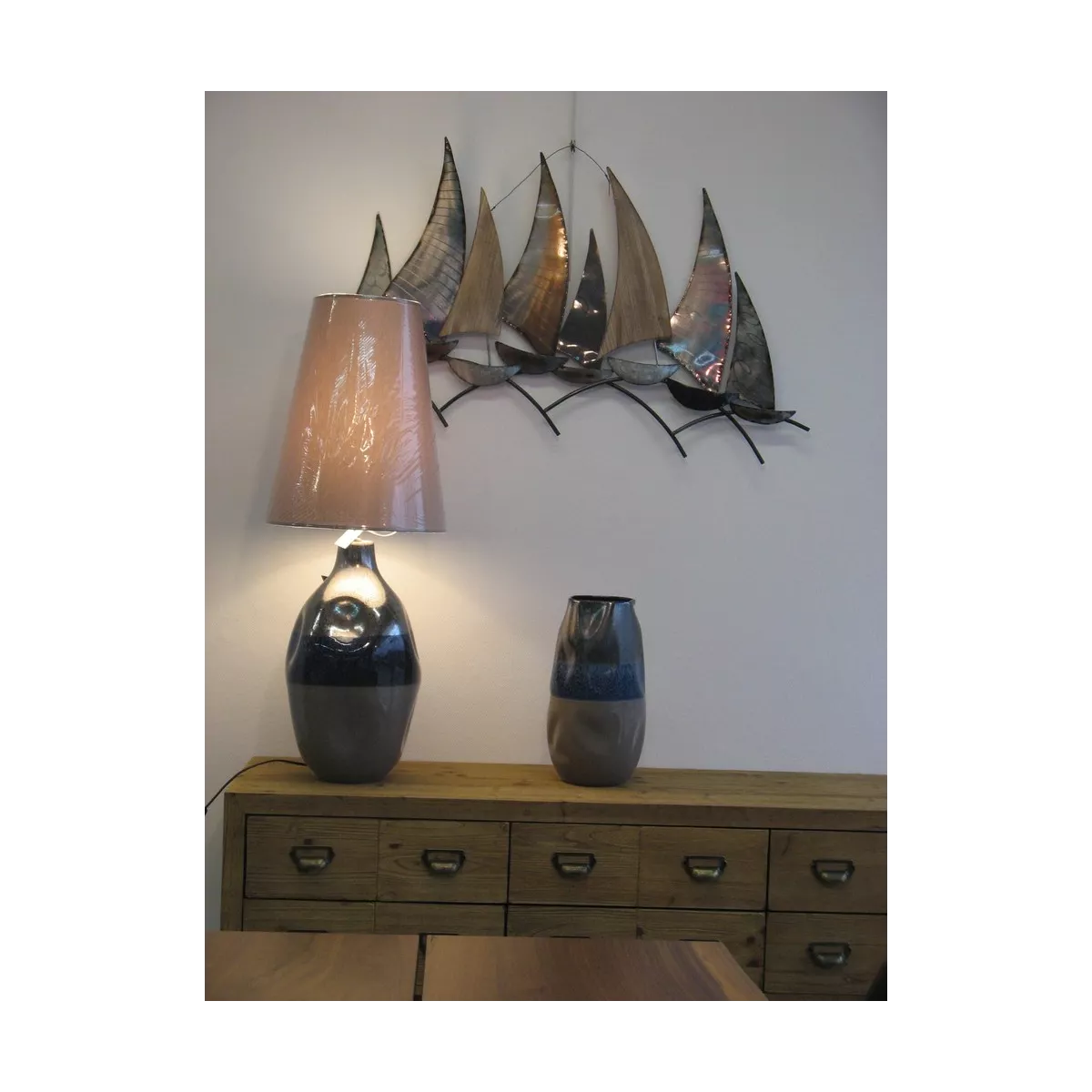 Décoration Frégate Métal et bois