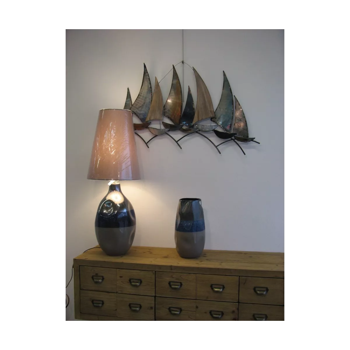 Décoration Frégate Métal et bois