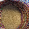 Corbeille en jute et coton multicolore