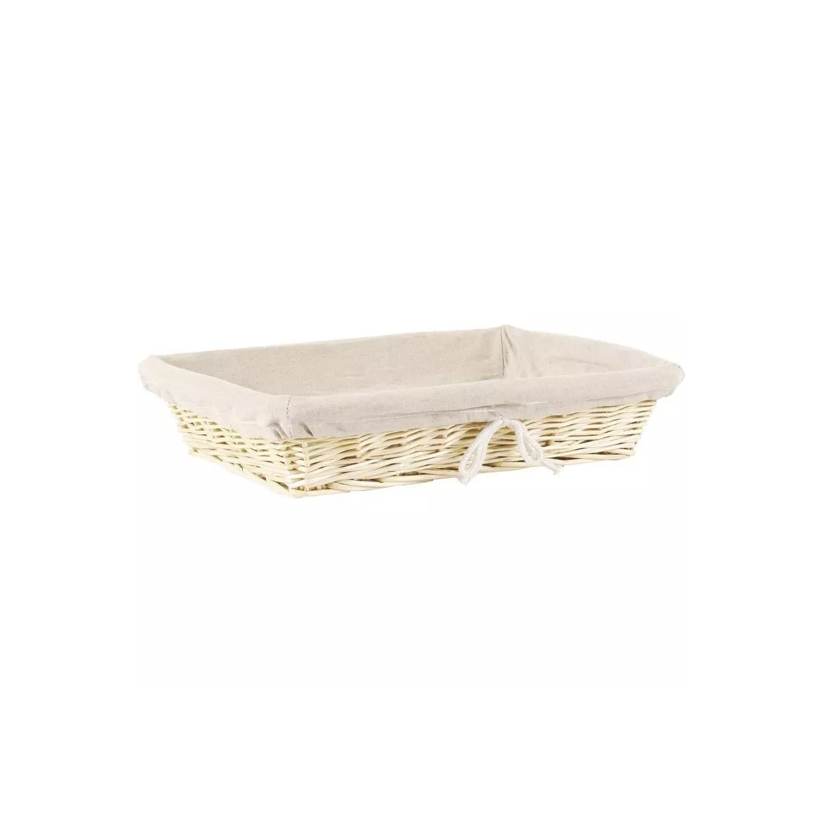 Corbeille en osier blanc et jute 40x30