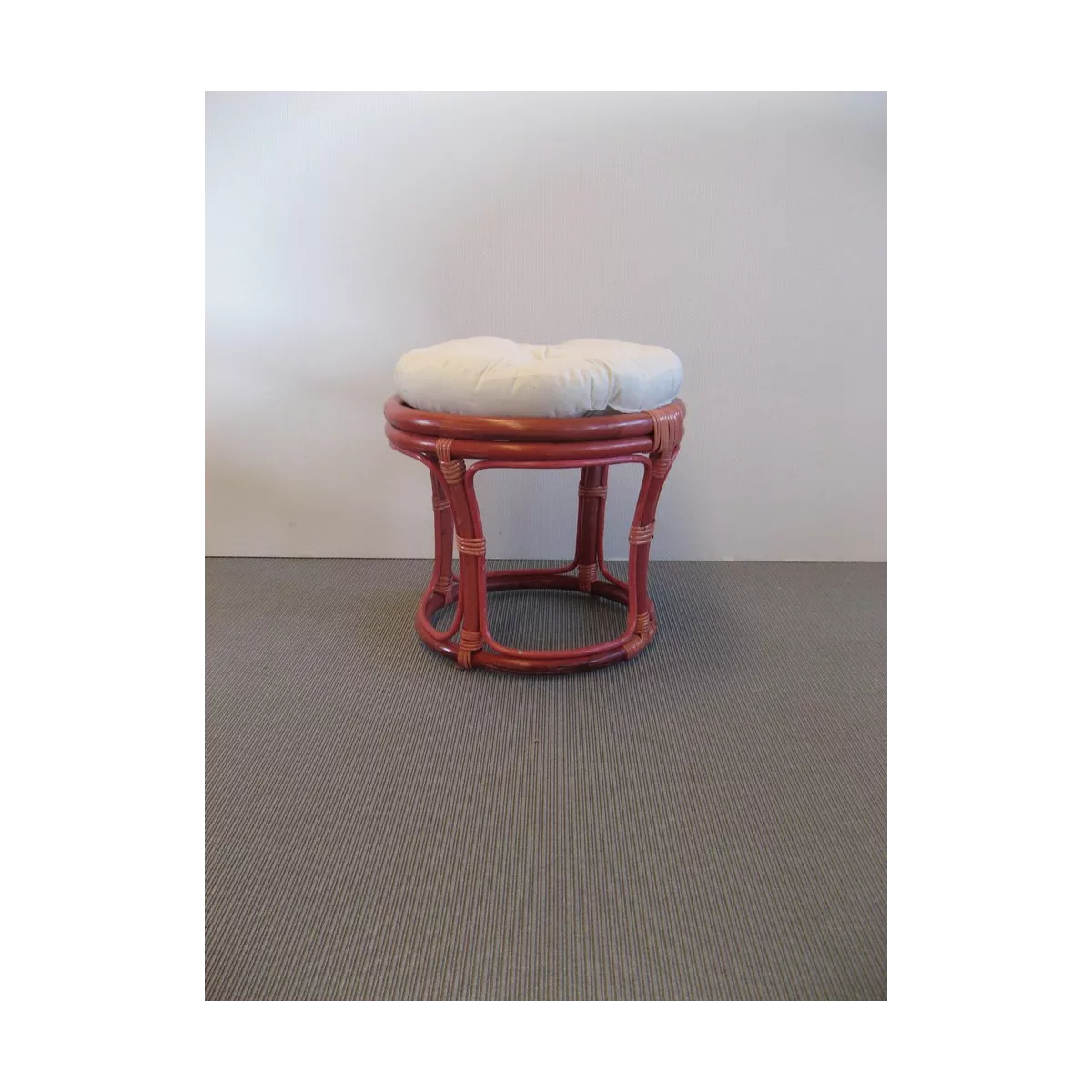 Pouf en Rotin Rose