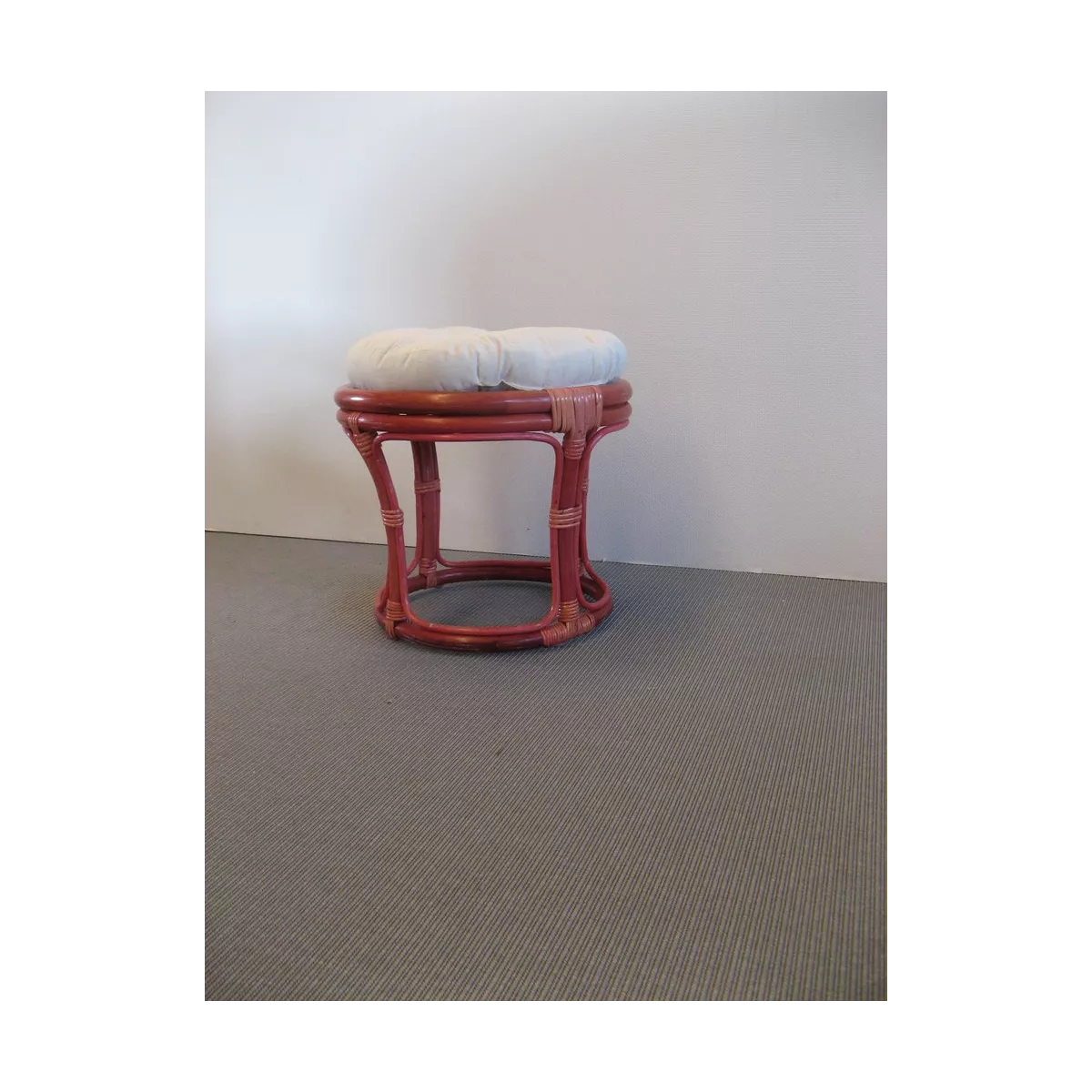 Pouf en Rotin Rose