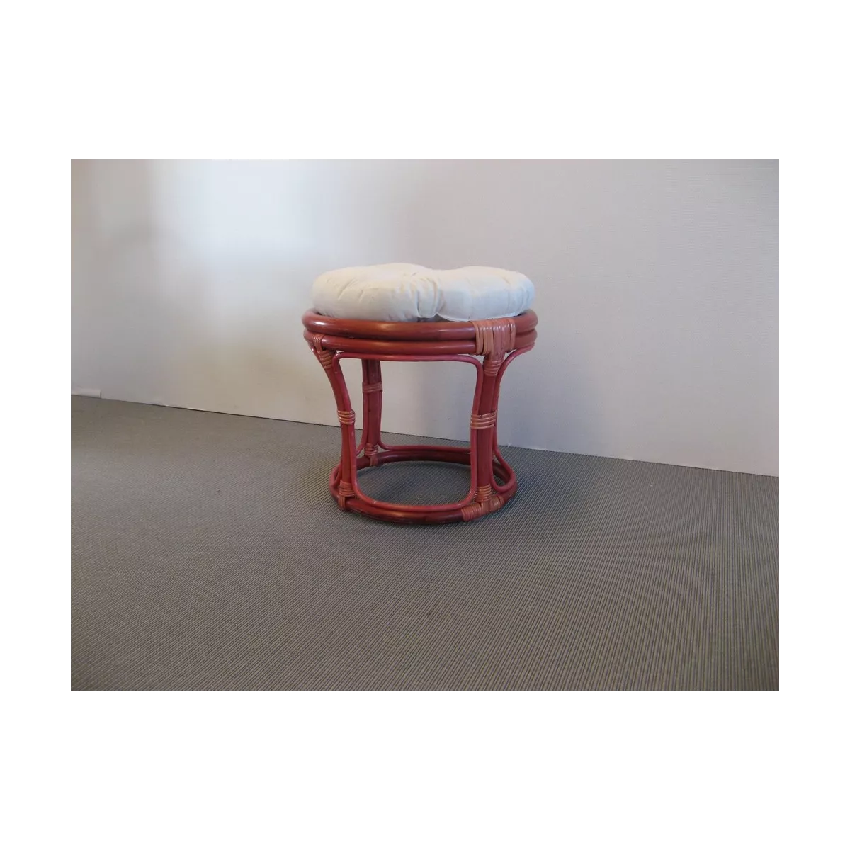Pouf en Rotin Rose
