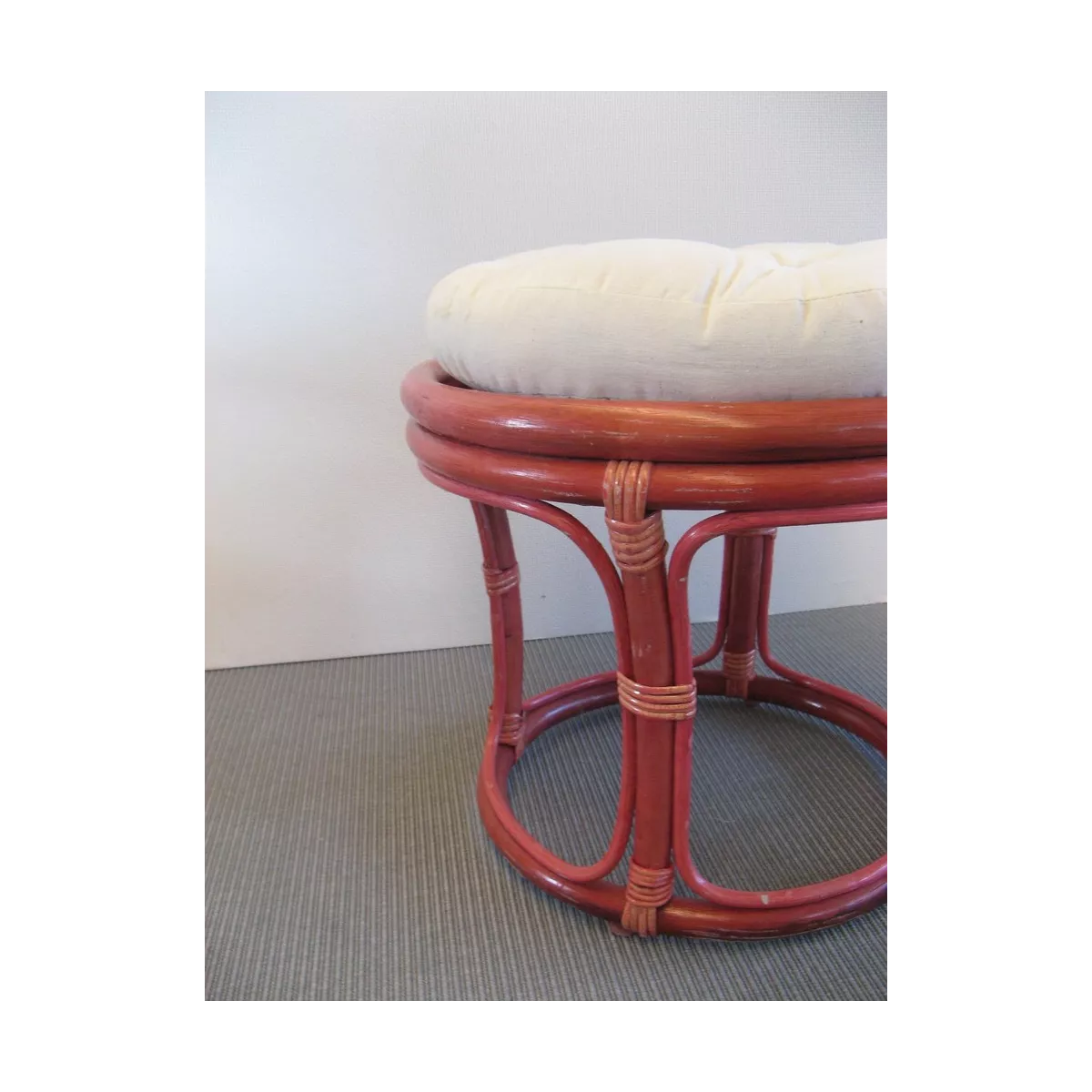 Pouf en Rotin Rose