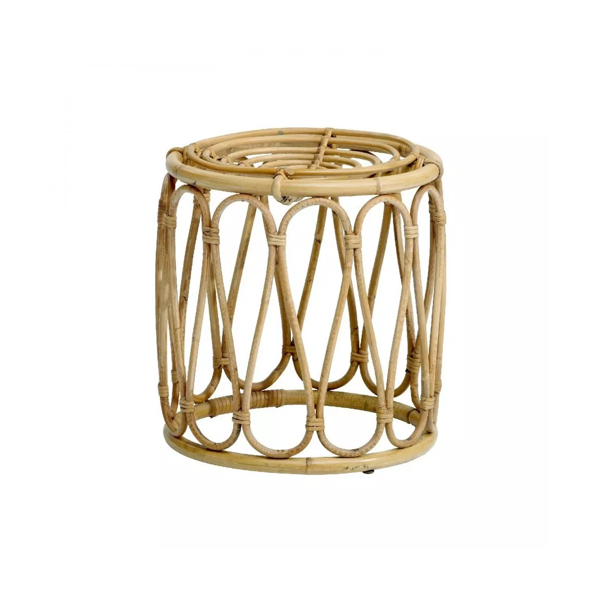 Pouf Tambour en Rotin