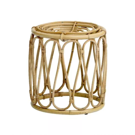 Pouf Tambour en Rotin