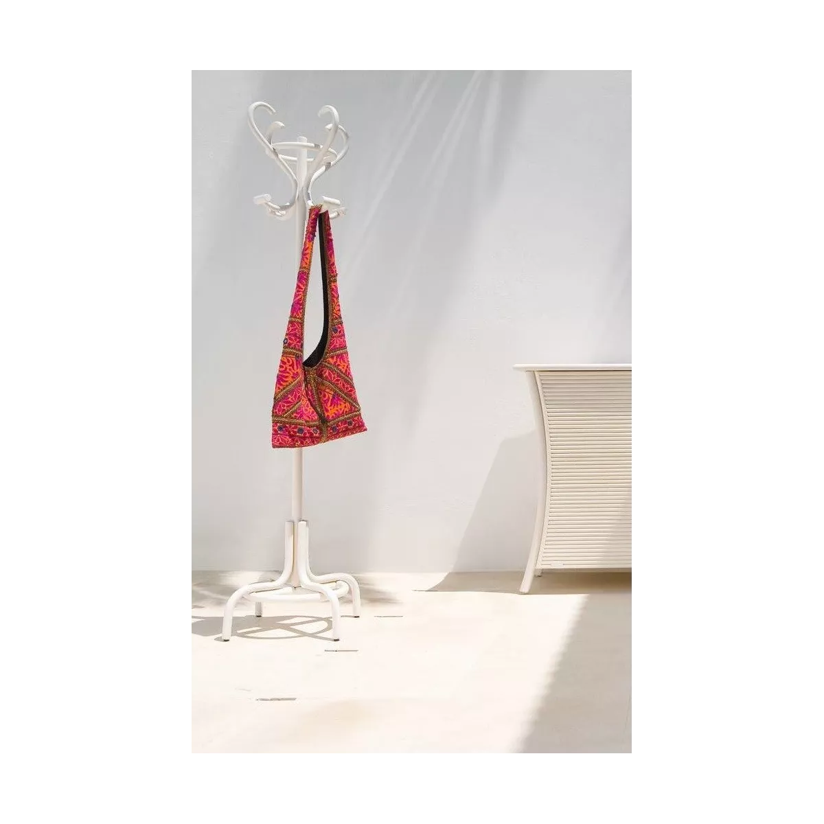 Porte  Manteaux Rotin Coloris Blanc