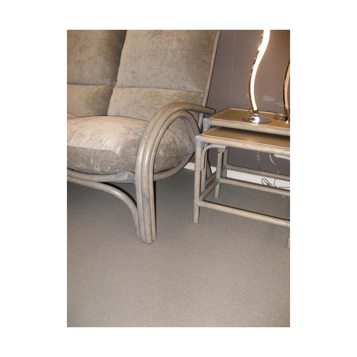 Tables Gigognes Rectangulaire en Rotin Gris