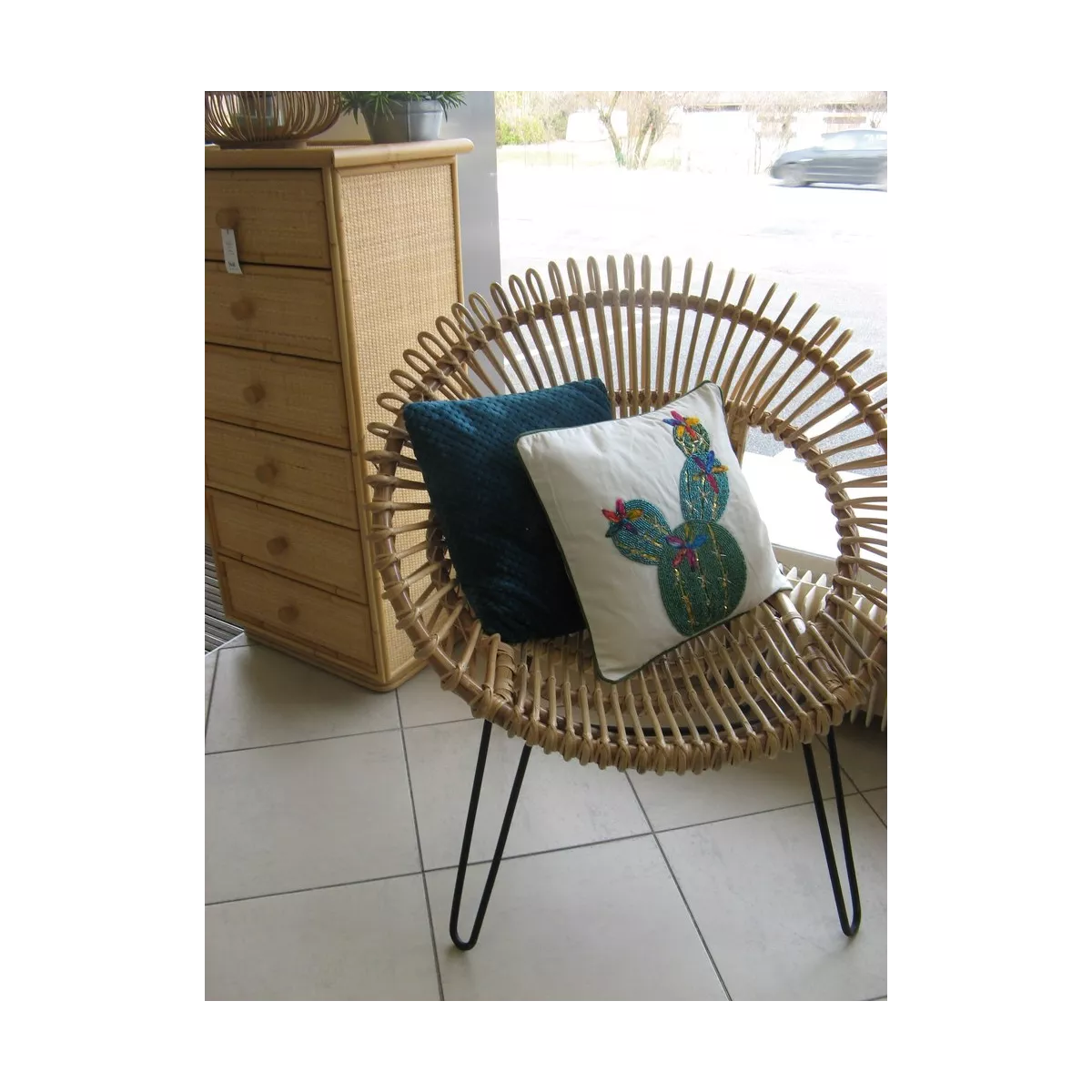 Coussin Cactus avec perles 40x40
