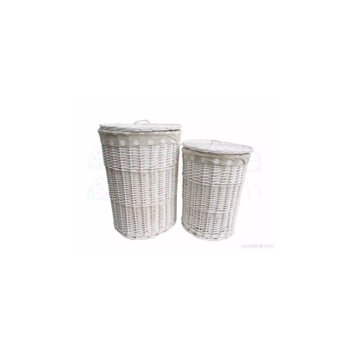Panière à Linge Osier Blanc Petit Modèle