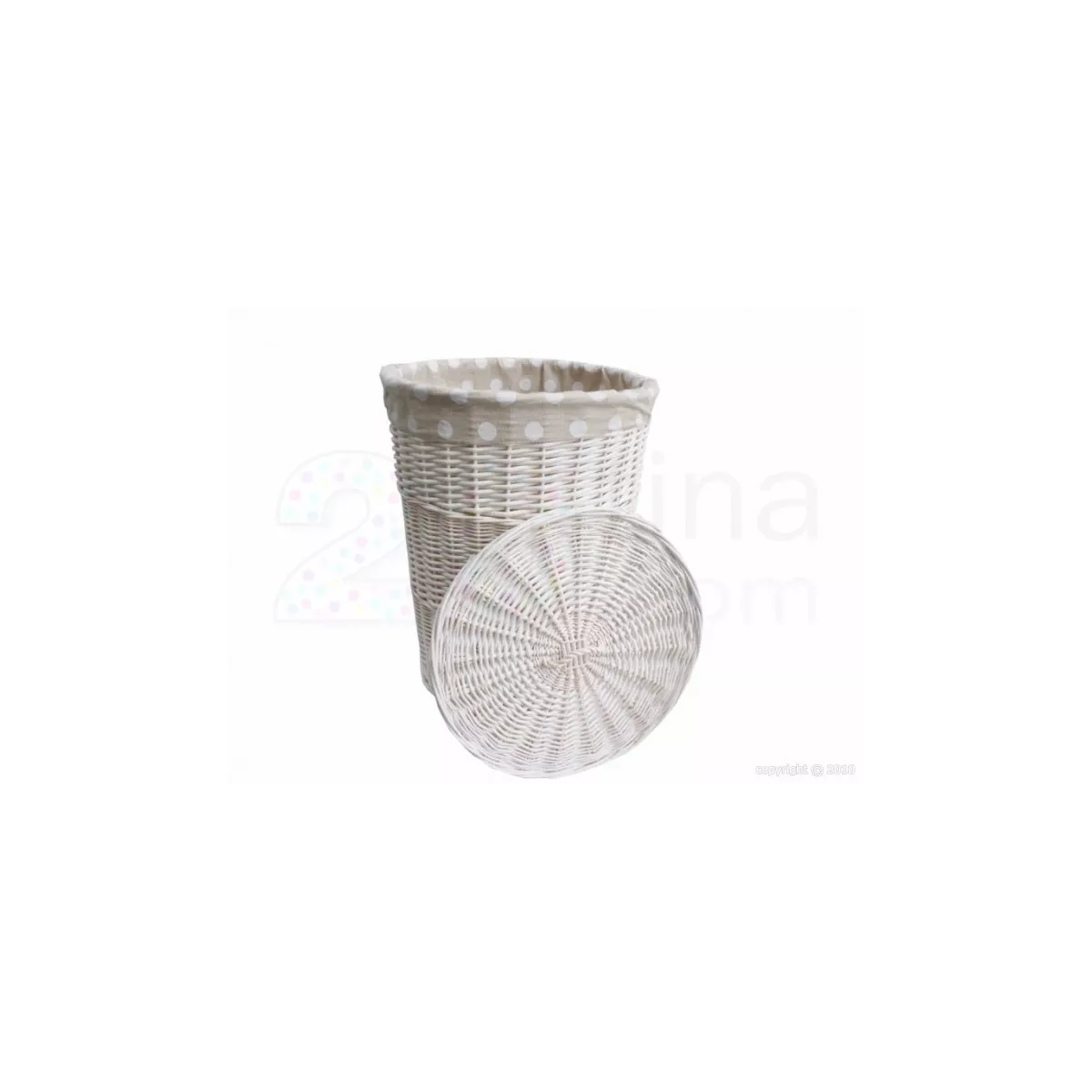 Panière à Linge Osier Blanc Petit Modèle