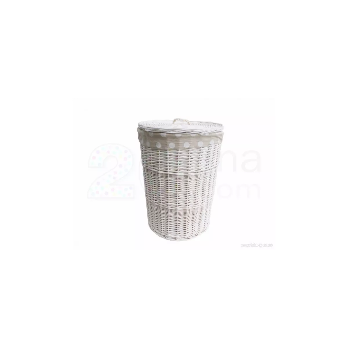 Panière à Linge Osier Blanc Petit Modèle