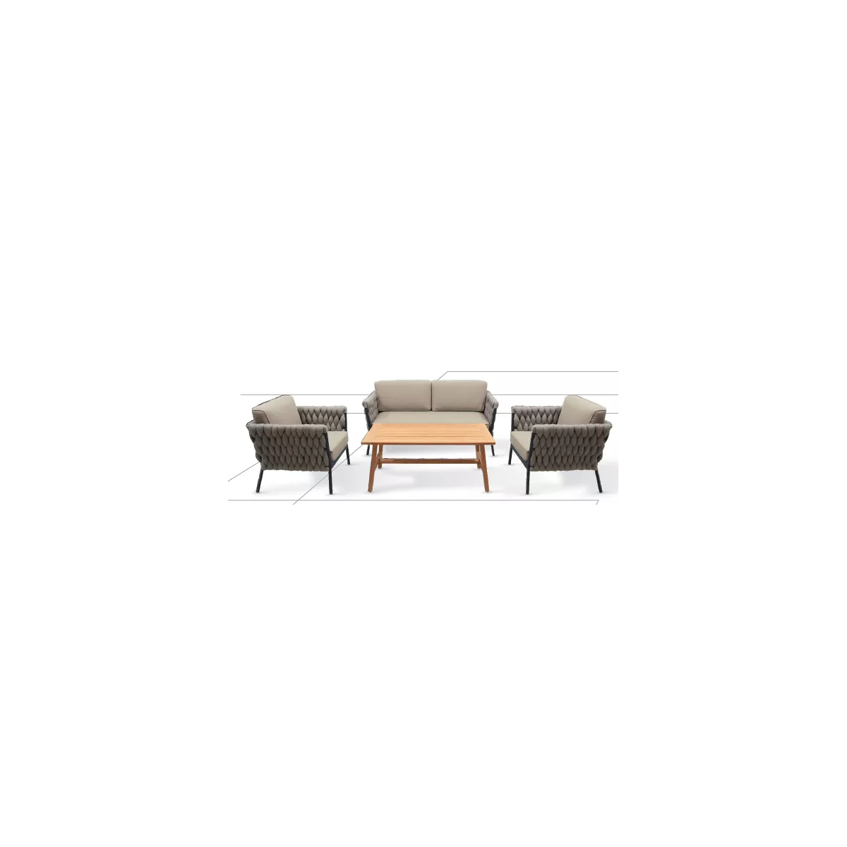 Salon Vigo : Canapé 3P + 2 Fauteuils