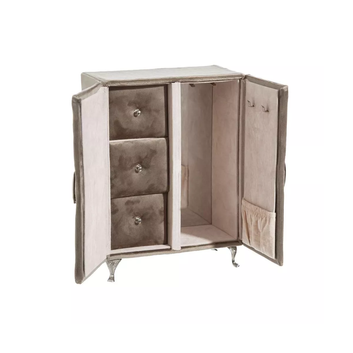 boite à bijoux coffret velours Beige