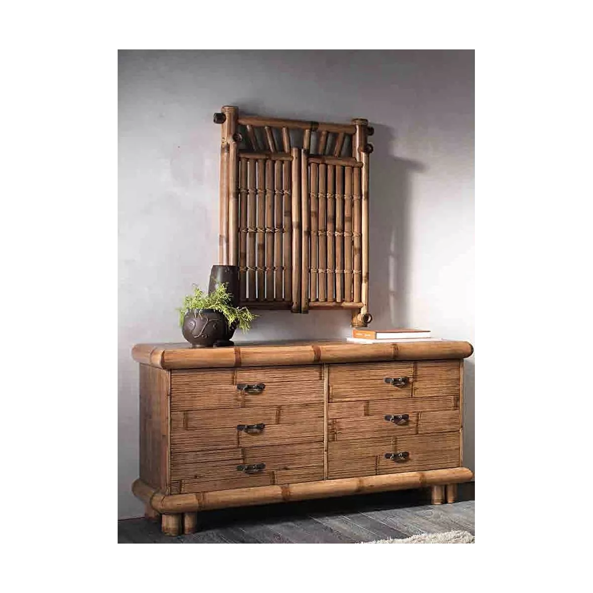 Miroir Bambou Fenetre
