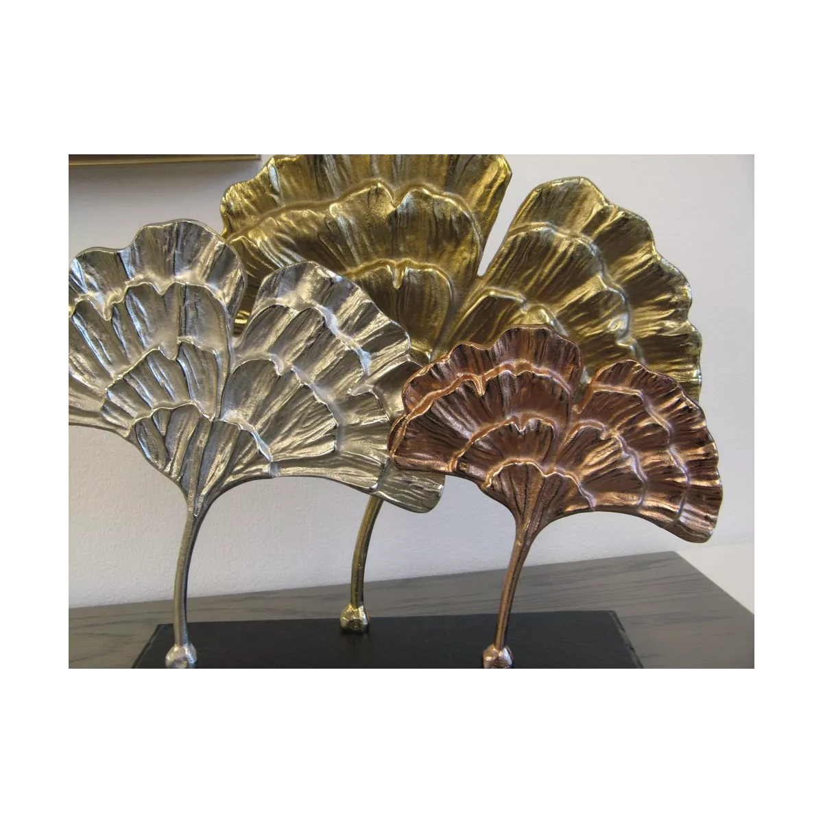 Figurine Aluminium Feuilles Ginkgo