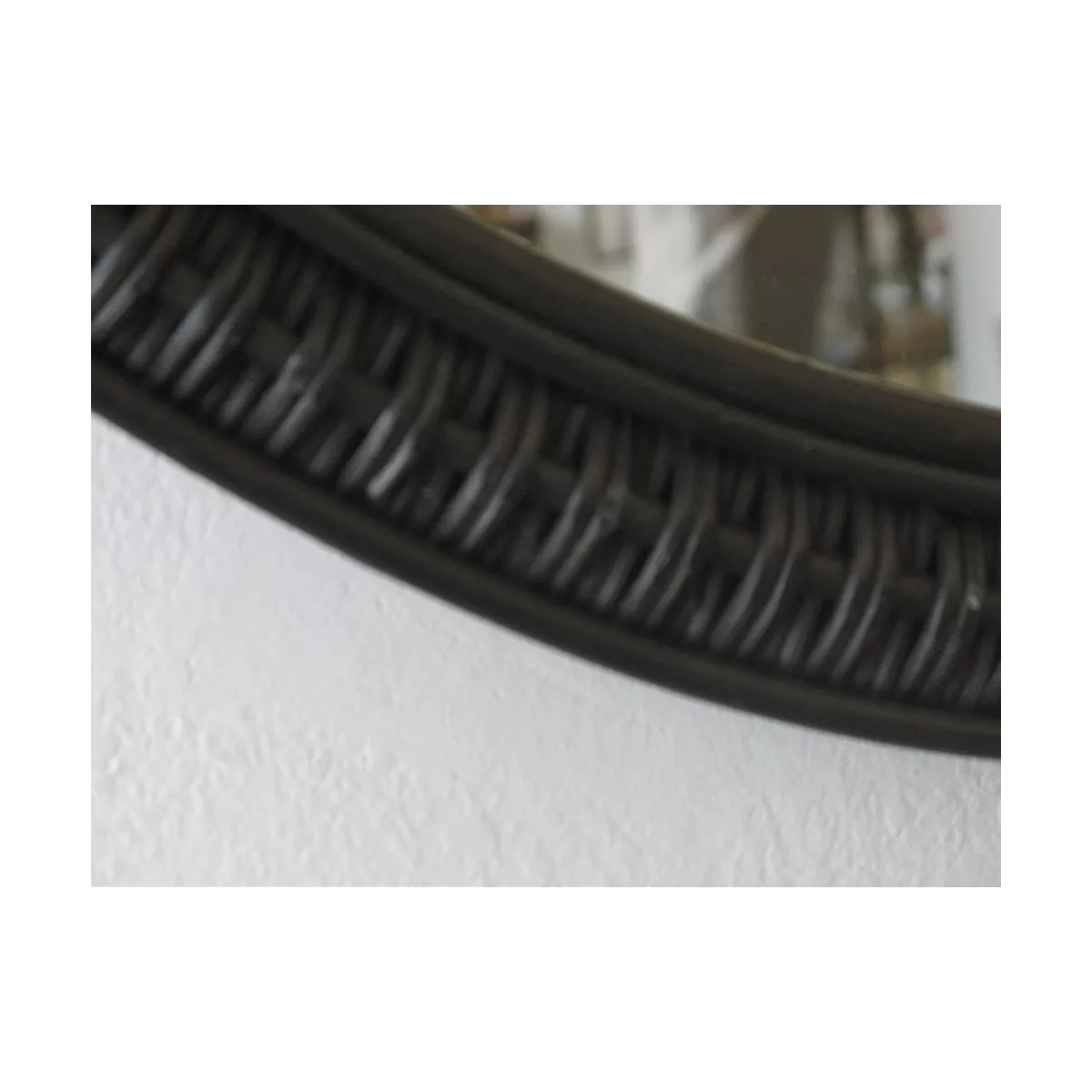 Miroir Rotin Noir 70x70