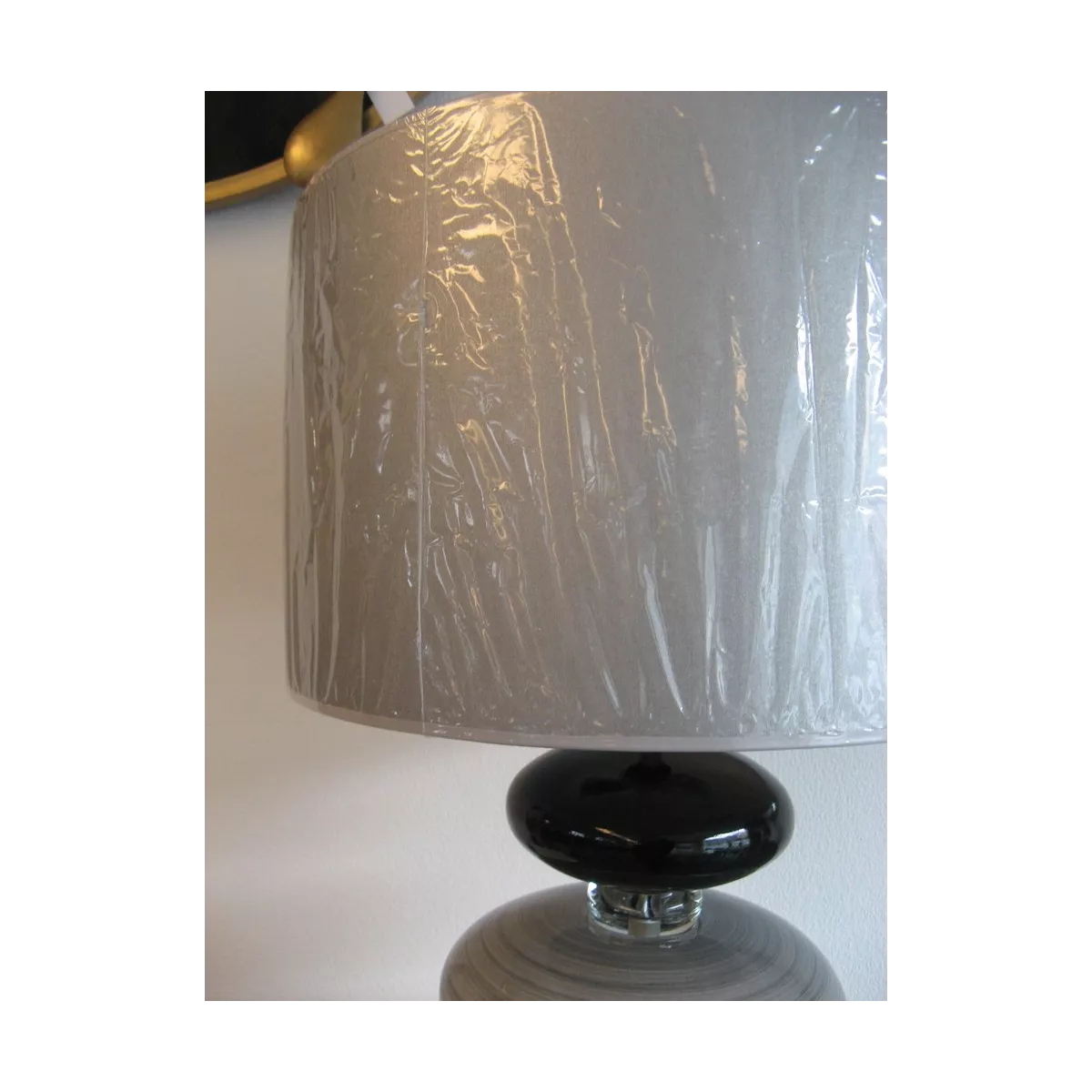 Lampe en Verre 3 Galets Gris