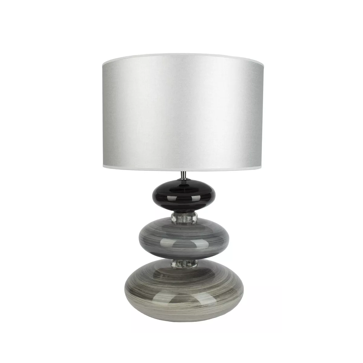 Lampe en Verre 3 Galets Gris